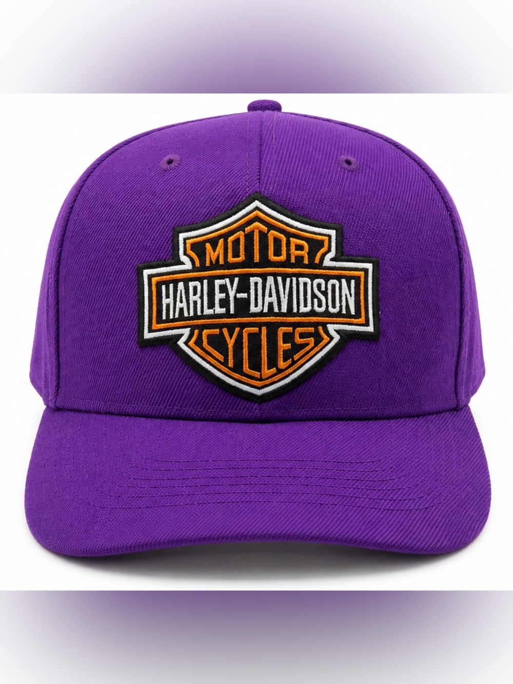 Harley-Davidson Purple Cap with Orange & Black Shield Patch